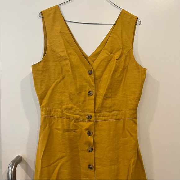 Lulus When We First Met Mustard Yellow Button Front Midi Dress - Picture 5 of 6